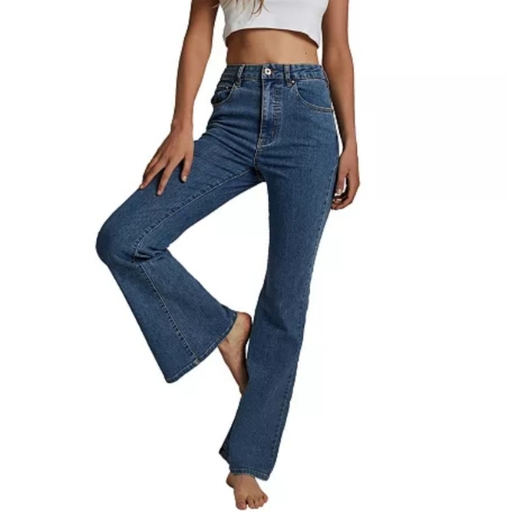 Cotton On Women's Original‎ Flare Jean High Rise Blue Denim Size 6